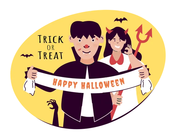 Happy Halloween party invitation  Illustration