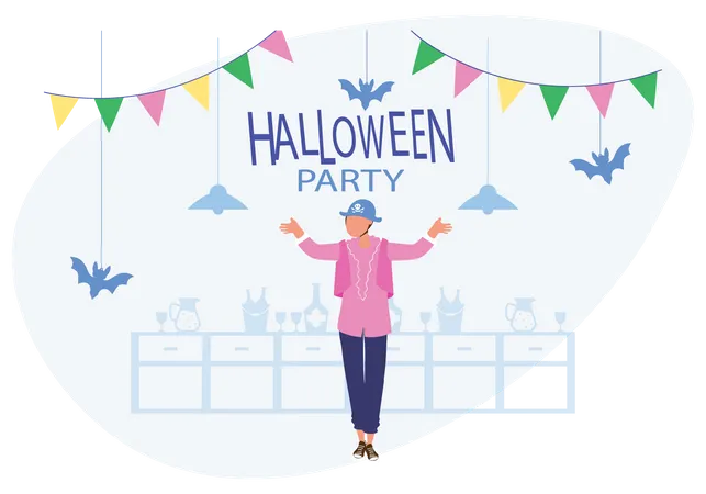 Happy Halloween  Party Invitation  Illustration