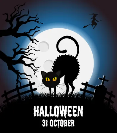 Happy Halloween Vector Poster  Illustration