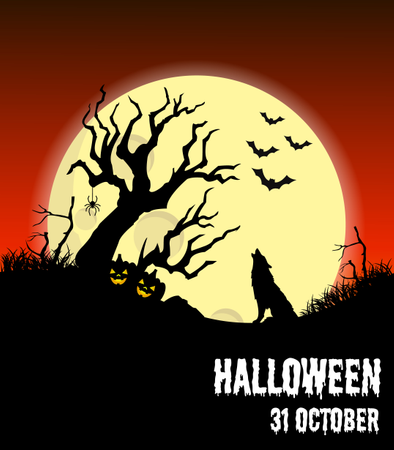 Happy Halloween Vector Poster  Illustration