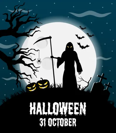 Happy Halloween Vector Poster  Illustration