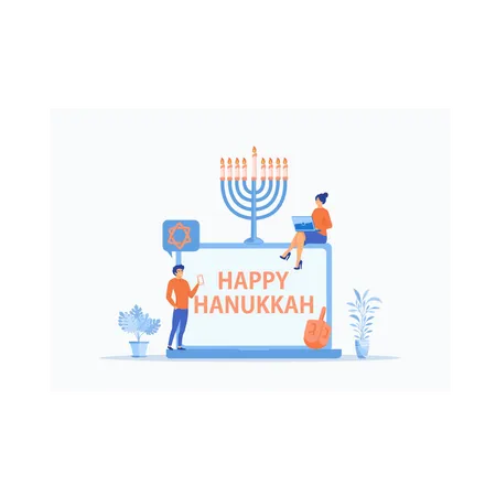 Happy Hanukkah  Illustration