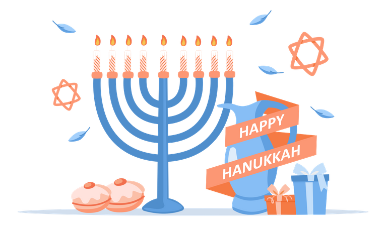 Happy Hanukkah  Illustration