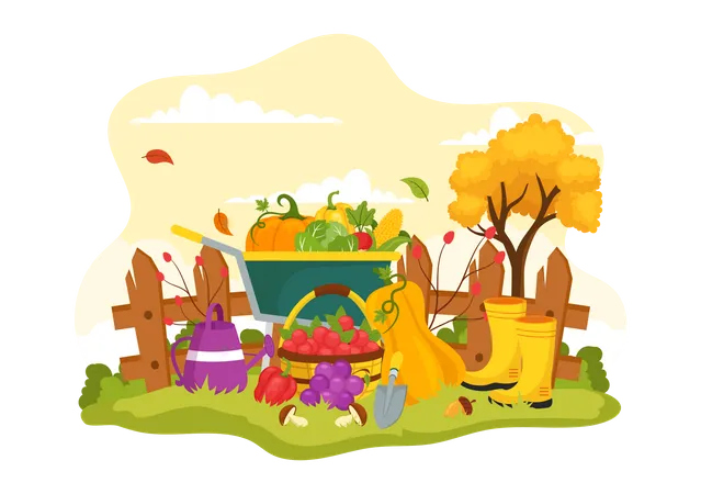 Happy Harvest Festival  Illustration