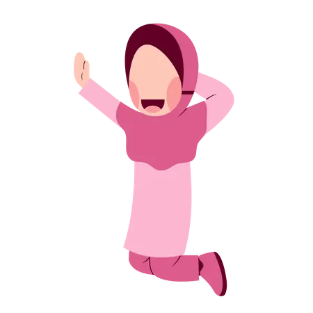 Happy Hijab Girl Illustration