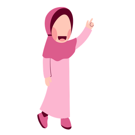 Happy Hijab Girl Illustration