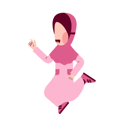 Happy Hijab Girl  Illustration