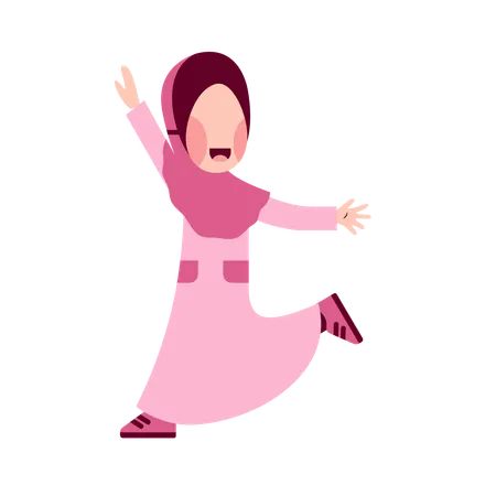 Happy Hijab Girl  Illustration