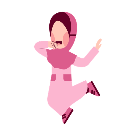 Happy Hijab Girl  Illustration