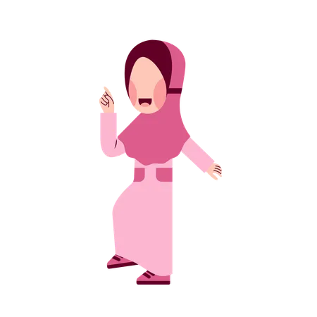 Happy Hijab Girl  Illustration