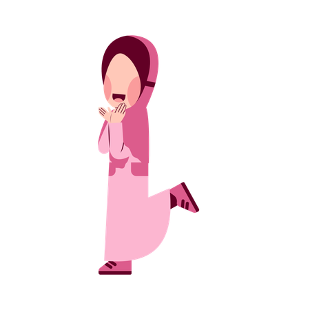 Happy Hijab Kid  Illustration