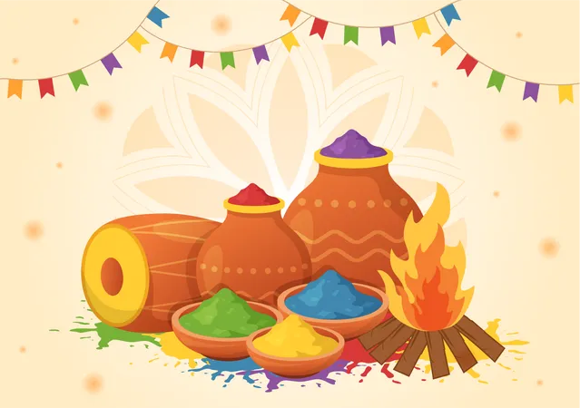 Happy Holi celebration Illustration
