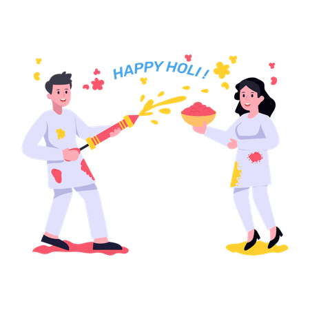 Happy Holi  Illustration
