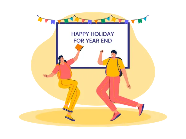 Happy holiday for year end Illustration