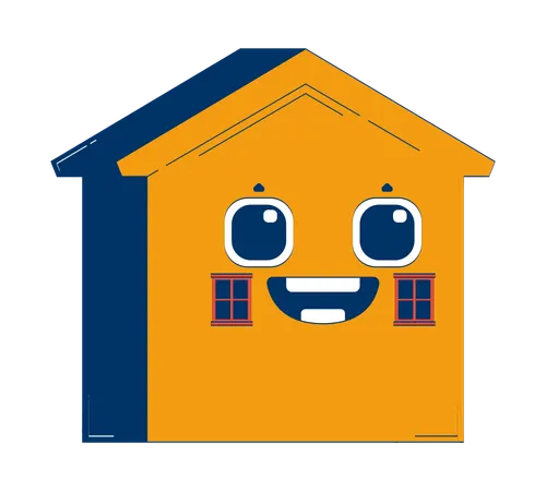 Happy home with smiling face  Illustration