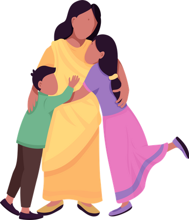Happy hugging family Illustration