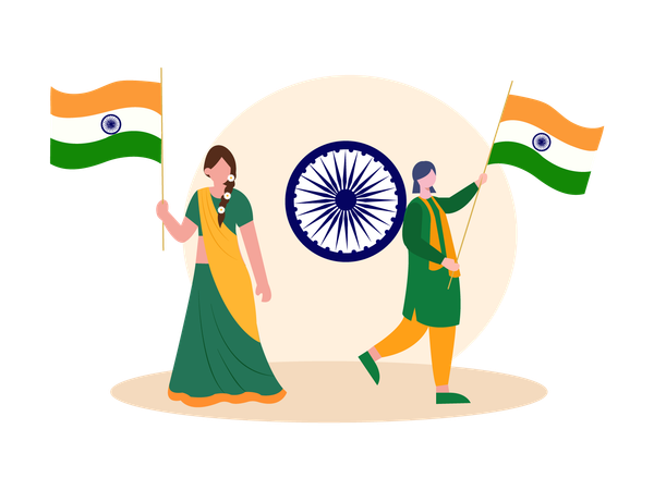 Happy Indian Independence Day  Illustration