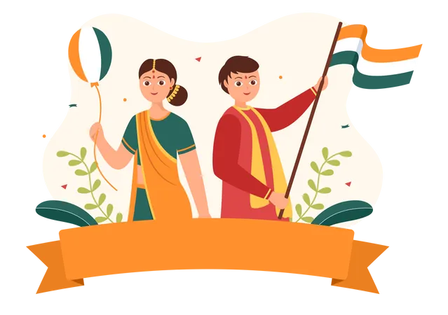 Happy Indian Independence Day Illustration