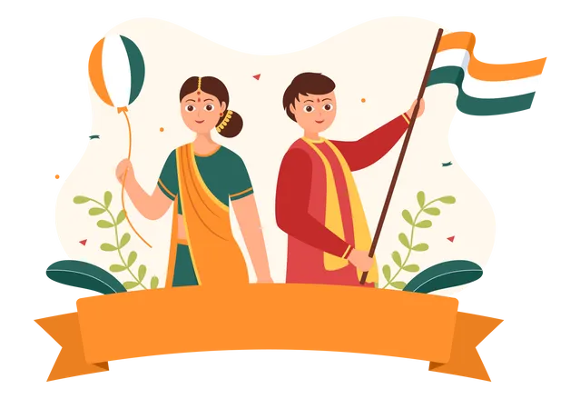 Happy Indian Independence Day  Illustration