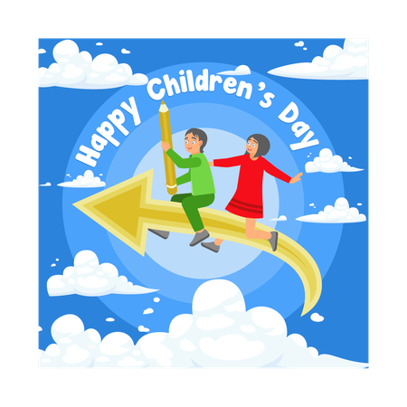 Happy International Children Day  Illustration