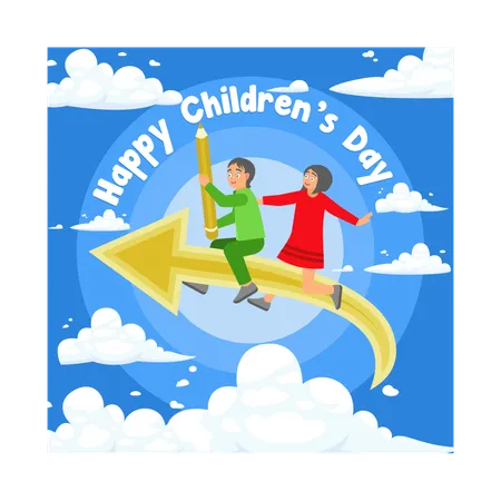 Happy International Children Day  Illustration