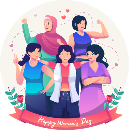 Happy International Women's Day Illustration