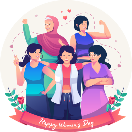 Happy International Women's Day  Illustration