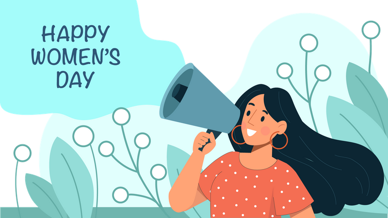 Happy International Women's Day on 8th march  일러스트레이션