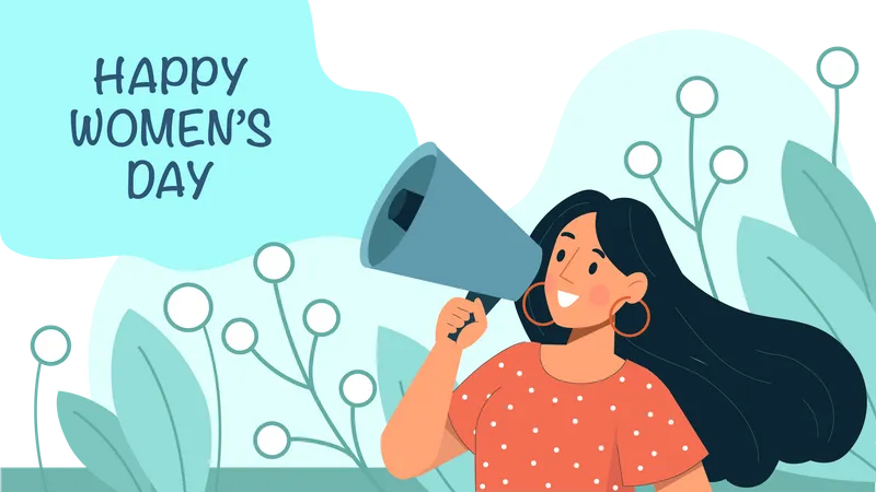 Happy International Women's Day on 8th march  Illustration