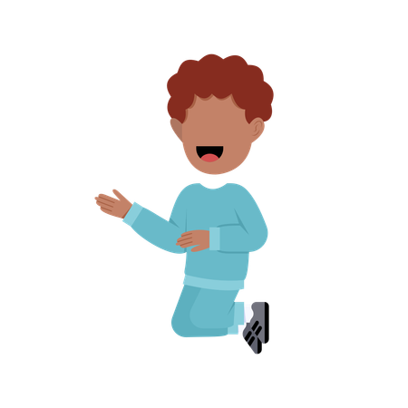 Happy islamic Boy jumping in air  Illustration