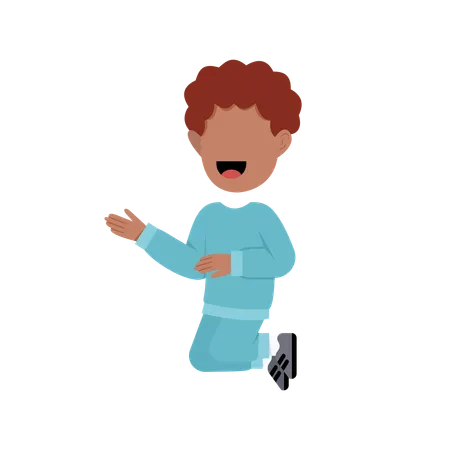 Happy islamic Boy jumping in air  Illustration