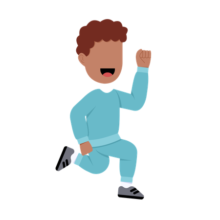 Happy Islamic Boy running  Illustration