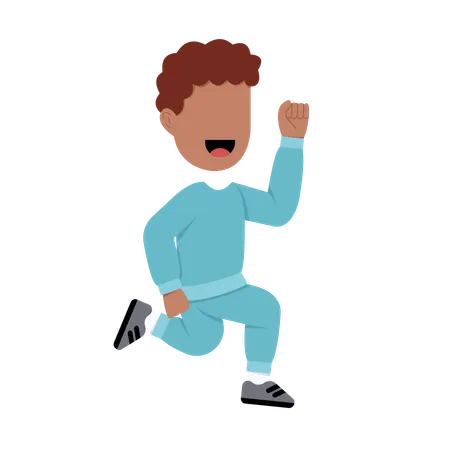 Happy Islamic Boy running  Illustration