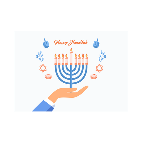 Happy Jewish holiday Hanukkah  Illustration
