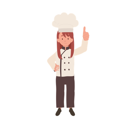 Happy Kid Chef Giving Approval Sign  Illustration