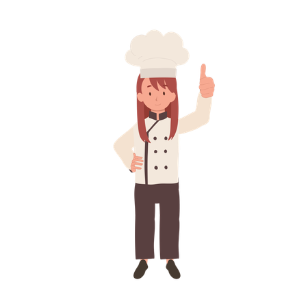 Happy Kid Chef Giving Approval Sign  일러스트레이션