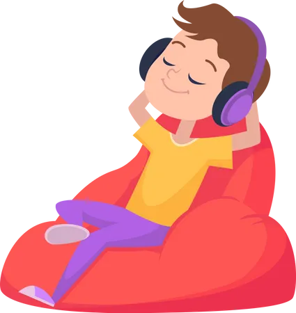 Kids Listen Music Children Leisure Enjoying Sound Illustration