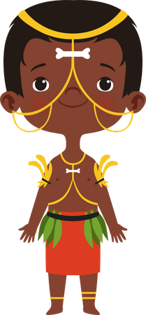 Enfant heureux portant une tenue traditionnelle  Illustration