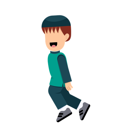 Happy kid running  Illustration