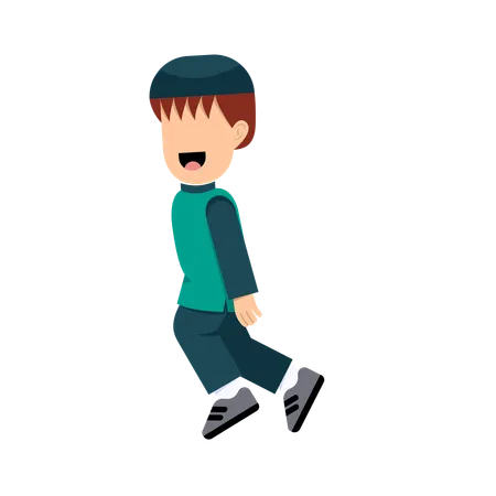 Happy kid running  Illustration