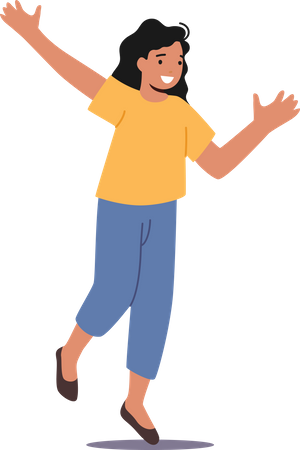 Happy Kid Waving Hand  Illustration