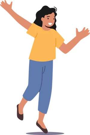 Happy Kid Waving Hand  Illustration