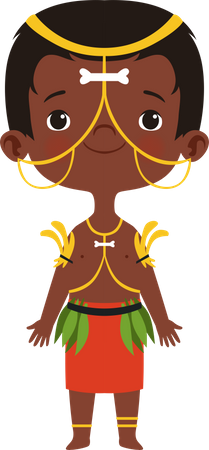 Happy kid wearing traditional outfit Illustration