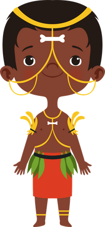 Happy kid wearing traditional outfit  Illustration