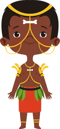 Happy kid wearing traditional outfit  Illustration