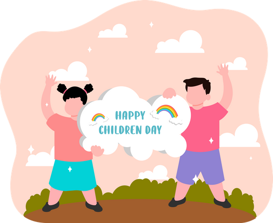 Happy kids day  Illustration