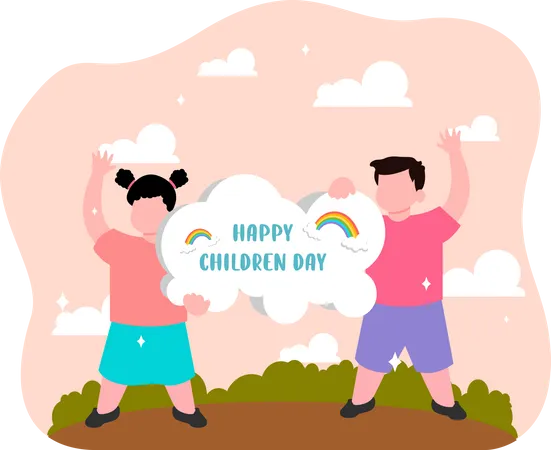 Happy kids day  Illustration