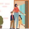 illustration for kids meeting mom
