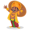 happy king mahabali illustration free download