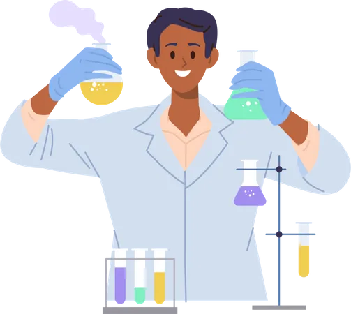 Happy lab worker  Illustration